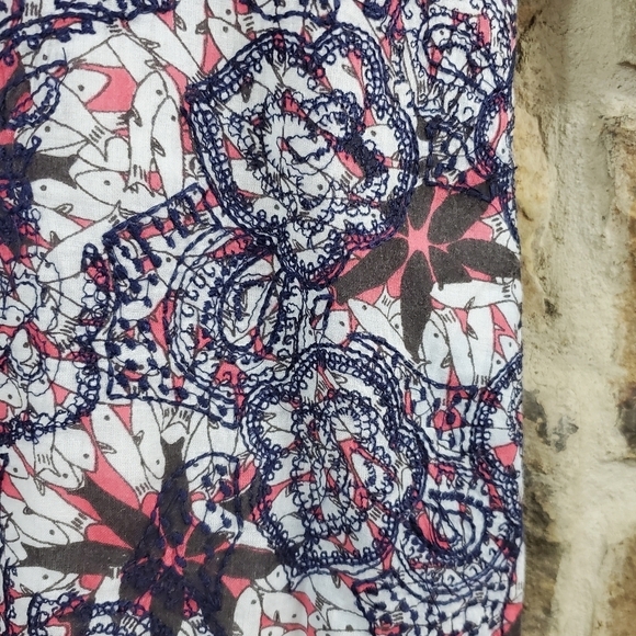 Sea 12 Kaleidescape Printed Quilted Embroidered Fish Dress - Picture 8 of 10